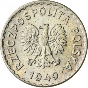 1 zł, 1949, Miedzionikiel, PRL