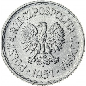 1 zł, 1957, Aluminium, PRL, rzadki rocznik