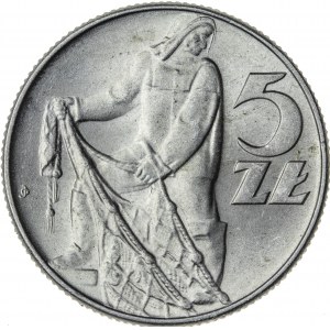 5 zł, 1960, Aluminium, PRL, rybak