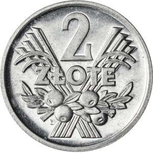 2 zł, 1973, jagody, Aluminium, PRL, CAMEO - PRZEPIĘKNE, RRR, PRÓBA TECHNOLOGICZNA