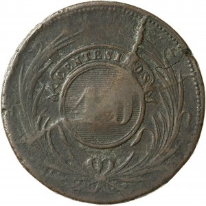 40 centymów, 1844, Urugwaj