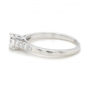 RING IN WHITE GOLD 2.15 GR WITH CENTRAL DIAMOND + SIDE DIAMONDS - RNG40401