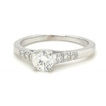 RING IN WHITE GOLD 2.15 GR WITH CENTRAL DIAMOND + SIDE DIAMONDS - RNG40401