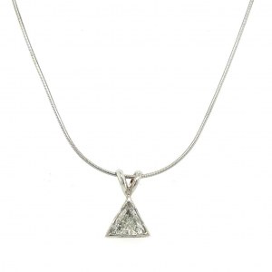 14K WHITE GOLD 3.04 GR NECKLACE WITH DIAMONDS - PND30404