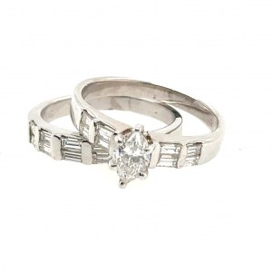 RING IN 14K WHITE GOLD 5.39 GR WITH DIAMOND AND DIAMONDS - RNG30517
