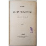 MICKIEWICZ Adam PISMA Paryż 1860-61 RZADKOŚĆ Pierwodruk Epilogu Pana Tadeusza!