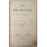 MICKIEWICZ Adam PISMA Paryż 1860-61 RZADKOŚĆ Pierwodruk Epilogu Pana Tadeusza!