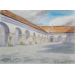 Jakub STANKIEWICZ (ur. 2003), Widok na dziedziniec klasztoru Ojców Bernardynów w Kalwarii Zebrzydowskiej, 2024