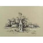 Wiktor ZIN (1925 Hrubieszów - 2007 Rzeszów), Paysage avec chapelle