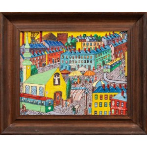 Paweł WRÓBEL (1913 Katowice-Szopienice - 1984), Śląskie miasteczko, 1983