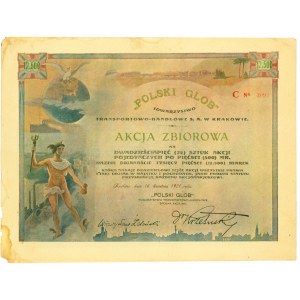 POLSKI GLOB Towarzystwo Transportowo-Handlowe S.A. w Krakowie, 25x500 marek 1921