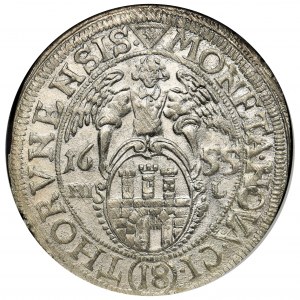 Jan II Kazimierz, Ort Toruń 1655 HIL - NGC MS64