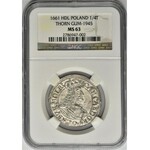 Jan II Kazimierz, Ort Toruń 1661 HDL - NGC MS63 - rzadszy