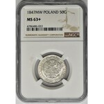 25 kopiejek = 50 groszy Warszawa 1847 MW - NGC MS63+ RZADKI ROCZNIK