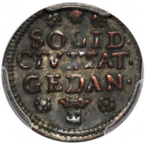 August III Sas, Szeląg Gdańsk 1754 - PCGS AU53