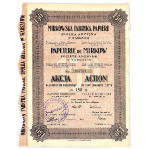 Mirkowska Fabryka Papieru S.A. w Warszawie, 150 złotych 1931