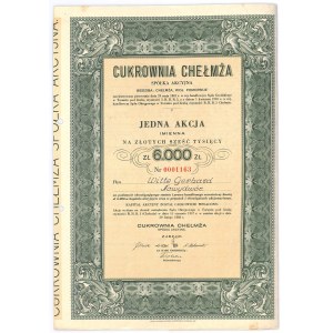 Cukrownia CHEŁMŻA S.A., 6000 złotych 1937
