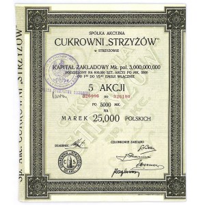 Cukrownia STRZYŻÓW S.A., 5x5000 marek 1923