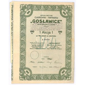 Cukrownia i Rafineria GOSŁAWICE, 100 na 125 złotych 1925