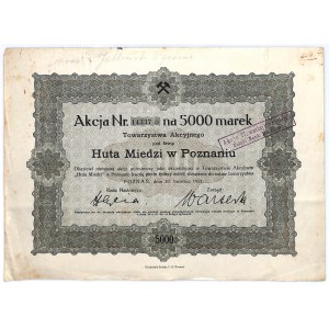 Huta Miedzi w Poznaniu Tow. Akc., 5000 marek 1921