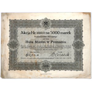 Huta Miedzi w Poznaniu Tow. Akc., 5000 marek 1921