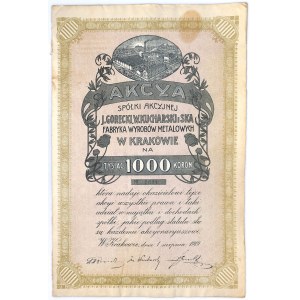 J.Górecki, W.Kucharski i S-ka Fabryka Wyrobów Metalowych w Krakowie, Em.1, 1000 koron 1919