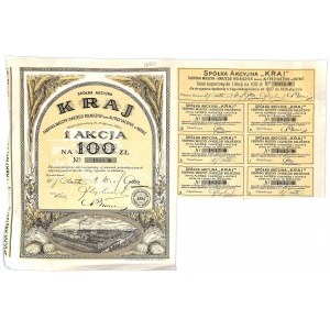 S.A. KRAJ Fabryka Maszyn i Narzędzi Rolniczych dawniej Alfred Vaedtke w Kutnie, 100 złotych 1927 