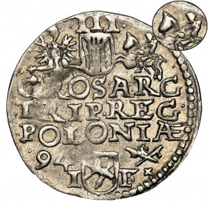 Zygmunt III Waza, Trojak Poznań 1594 - nienotowany, Pogoń bez miecza - RZADKOŚĆ