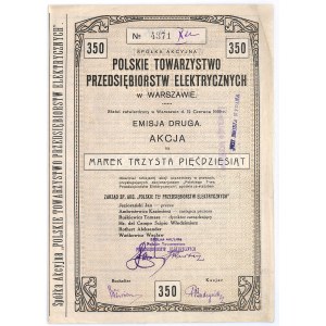 Polskie Towarzystwo Przedsiębiorstw Elektrycznych w Warszawie, Em.2, 350 marek 1919
