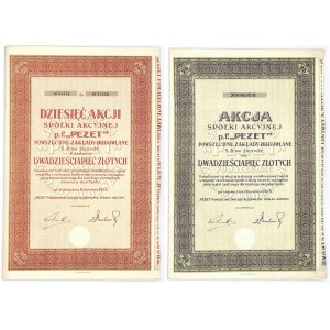 S.A. p. f. PEZET Powszechne Zakłady Budowlane S.A. we Lwowie, 25 zlotych, 10x250 złotych 1925 (2szt.)