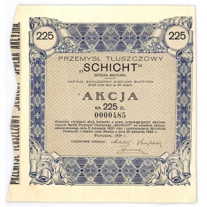 Przemysł Tłuszczowy SCHICHT S.A., 225 złotych 1929 - DUŻA RZADKOŚĆ