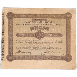 S.W. NIEMOJOWSKI Fabryka Papieru i Wyrobów z Papieru S.A. w Bielsku, 1000 marek 1921