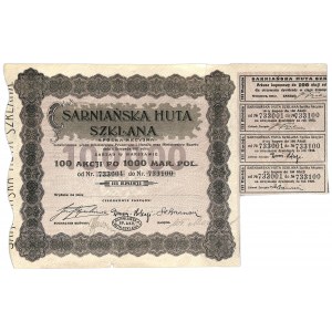 Sarniańska Huta Szklana S.A., Em.3 100x1000 marek 1923