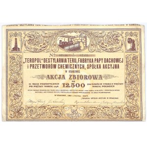 TEROPOL Destylarnia Teru, fabryka Papy Dachowej i Przetworów Chemicznych S.A. w Krakowie, 25x12500 marek 1922