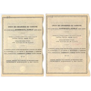 Zjednoczone Browary w Warszawie p.f. HABERBUSH i SCHIELE S.A.,Em.1, 100 złotych i 5x100 złotych 1939 (2szt.)