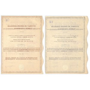 Zjednoczone Browary w Warszawie p.f. HABERBUSH i SCHIELE S.A., Em.2, 100 złotych i 5x100 złotych 1939 (2szt.)