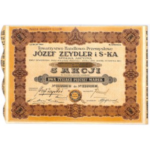 Towarzystwo Handlowo-Przemysłowe JÓZEF ZEYDLER i S-KA S.A., Em.2, 5x 500 marek 1921 - BARDZO RZADKA