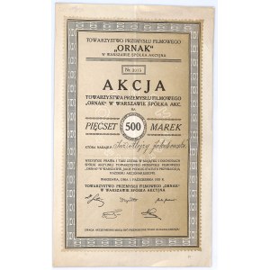 Towarzystwo Przemysłu Filmowego ORNAK w Warszawie S.A., 500 marek 1920 imienna
