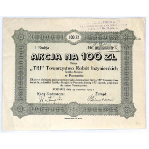 TRI Towarzystwo Robót Inżynierskich S.A. w Poznaniu, Em.1, 100 złotych 1925