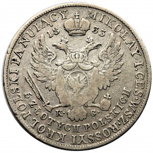 Królestwo Polskie, 5 złotych Warszawa 1833 KG