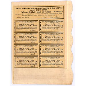 Zakłady Elektromechaniczne ROHN ZIELIŃSKI S.A. Licencja Brown Boveri, Em.1, 10x100 złotych 1937
