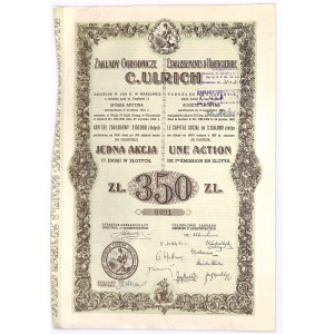 Zakłady Ogrodnicze C ULRICH, 350 złotych 1921 - rzadka
