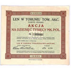 LEN w Toruniu Tow. Akc. Toruń-Mokre, Em.2, 10000 marek 1924 - rzadsza