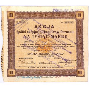 S.A. TKANINA w Poznaniu, Em.2, 1000 marek 1921