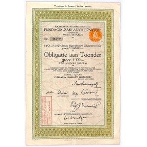Obligacja, Fundacja Zakłady Kornickie, 100 guldenów 1929
