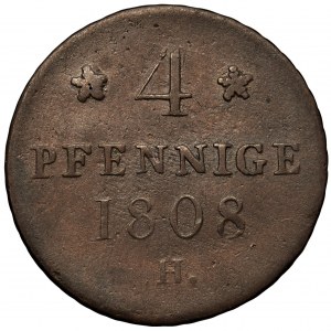 Niemcy, Saksonia, Fryderyk August I, 4 Fenigi 1808 H