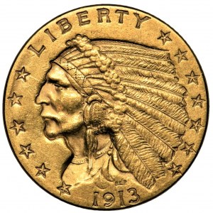 USA, 2 1/2 dolara 1913 Filadelfia - Indian Head