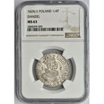 Zygmunt III Waza, Ort Gdańsk 1624/3 - NGC MS63 - PR•