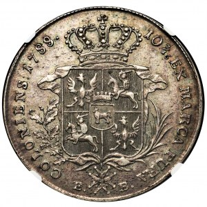 Poniatowski, Talar 1788 EB - NGC AU53 - długa szypułka - ŁADNY