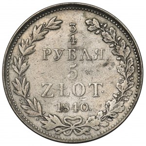 3/4 rubla = 5 złotych Warszawa 1840 MW